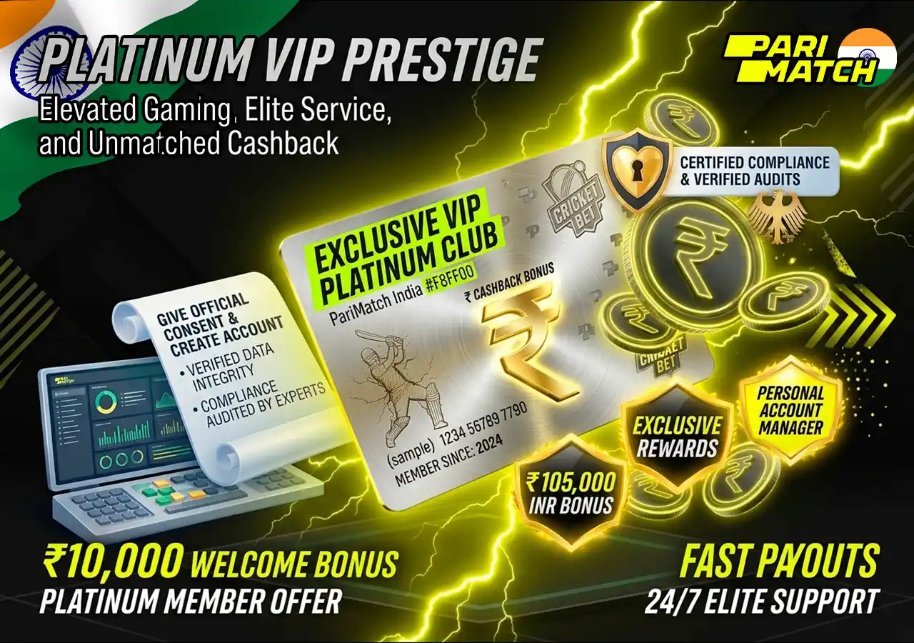 VIP loyalty program rewards platinum badge and cashback bonuses on Parimatch India